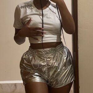 IVY PARK METALLIC SHORTS